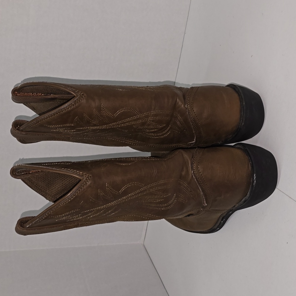 Justin Men's Brown Cowboy Boots Size 9.5D Style JB1100 - Picture 3 of 15
